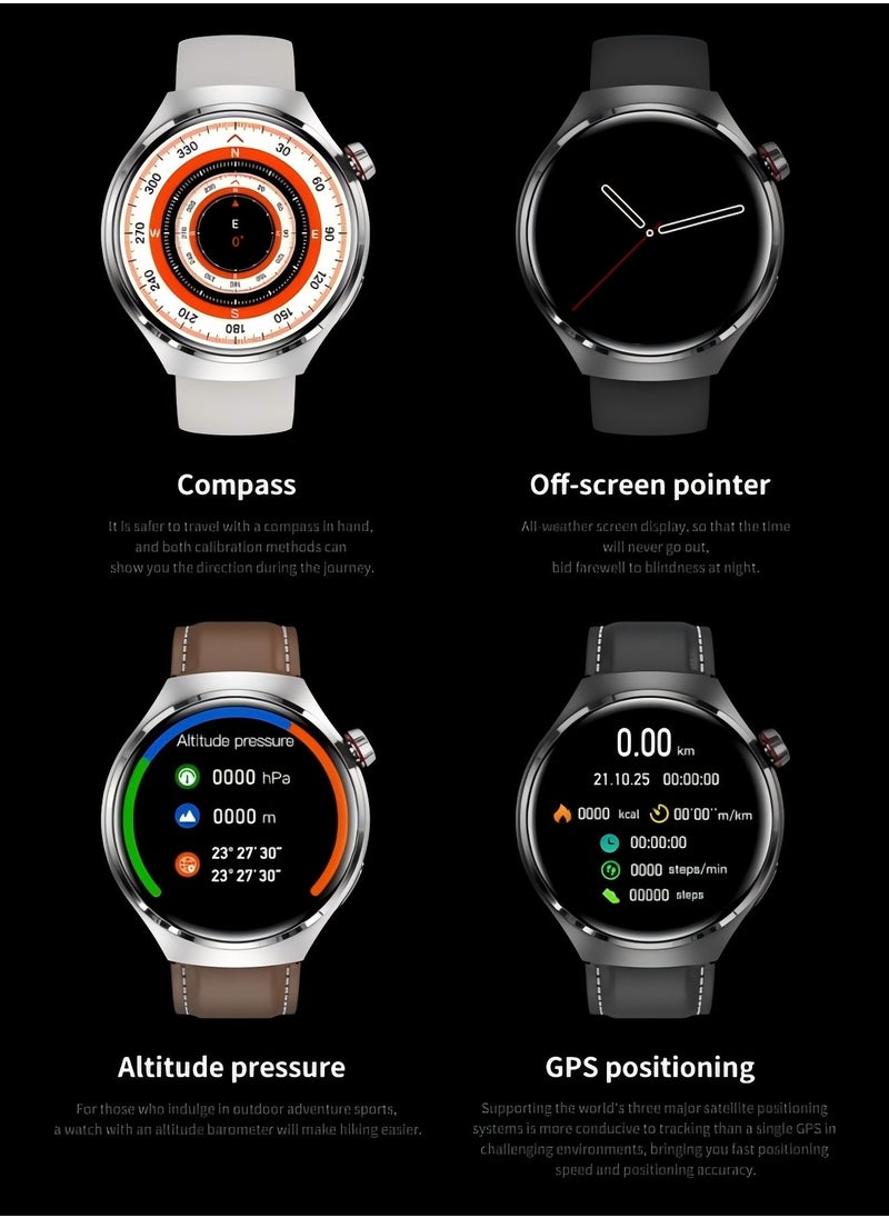 PRO - smart watchGT4 PRO with Bluetooth calling function (answer/make calls), fitness tracking watch with sleep monitoring function, suitable for iPhone/Android, IP68 waterproof (ivory white) - Image 1