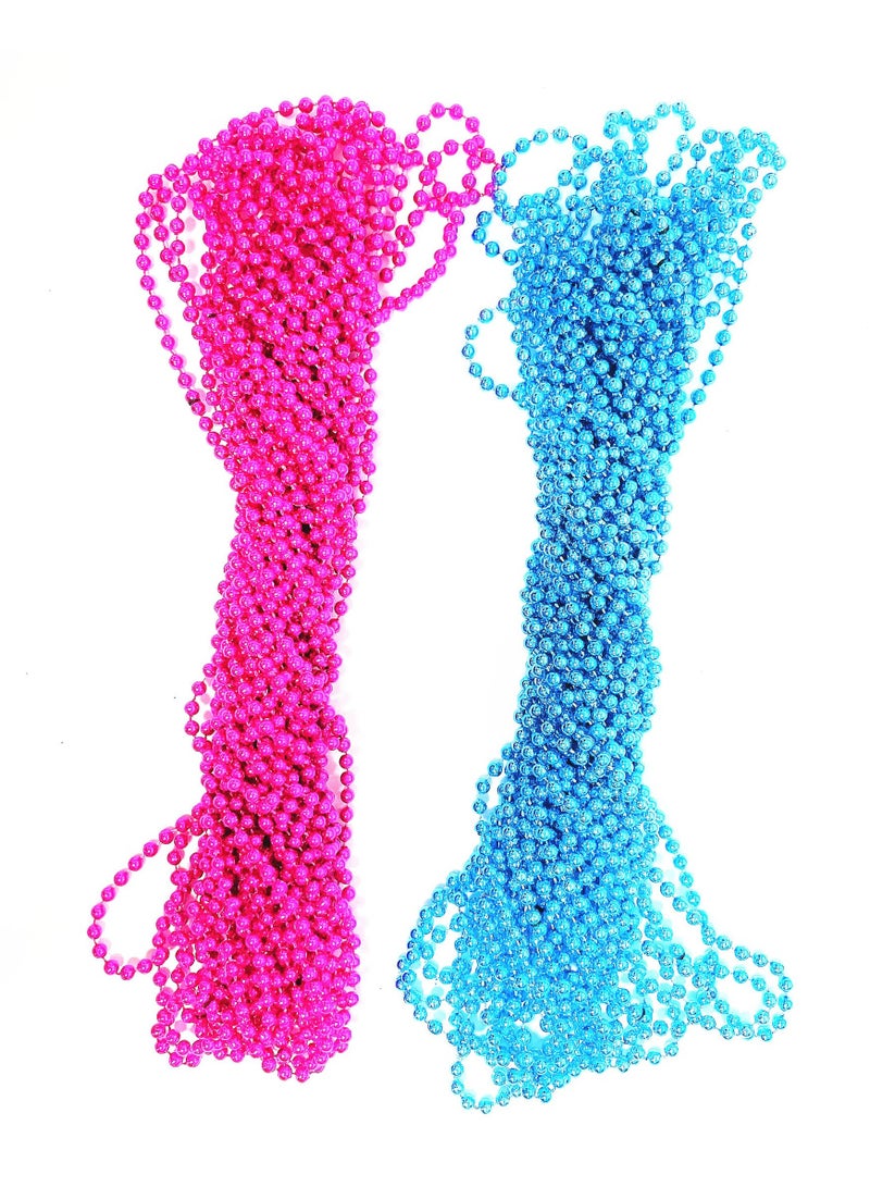 18 Pcs 33" Light Blue & Pink Gender Reveal Party Beads - Perfect for Baby Shower & Announcement Games - Image 1