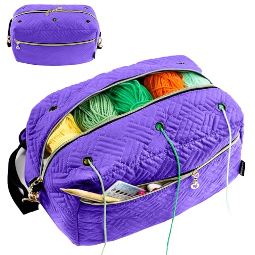 MYBAGZING Crochet Bag Organizer - Knitting Bag - Yarn Storage Organizer - Yarn Bag for Crocheting - Yarn Holder for Crochet Accessories, Crocheting & Knitting Gifts - Image 1