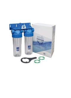 Aquafilter Aquafilter NSF Certified Inline Drinking Water Filtration System 10" RO, Whole House, 3/4” Inlet and Outlet BSPT for For Municipality Water - Removes All Impurities From Water (Two Stage)  - Image 1