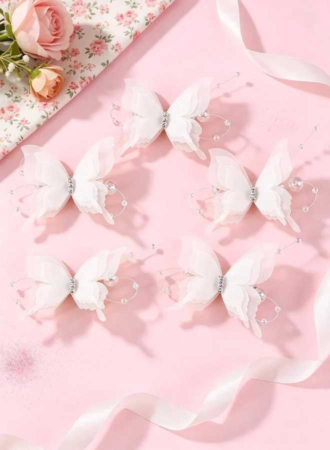 Take Two  Pack of 5 - Girls White Butterfly Hair Accessories for Women | Best Price UAE