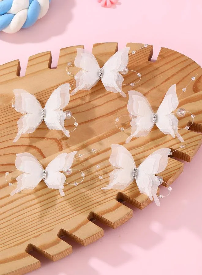 تايك تو Pack of 5 - Girls White Butterfly Hair Accessories