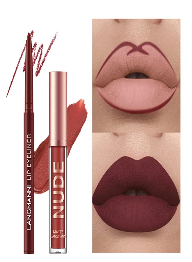Petansy 12Pcs Lip Liner and Lipstick Set, 6 Colors Matte Liquid Lip Sticks + 6 Matching Smooth Nude Lip Liner, All in One Waterproof Long Lasting Lip Gloss Lips Make-up Gift Set for Girls and Women - Image 3