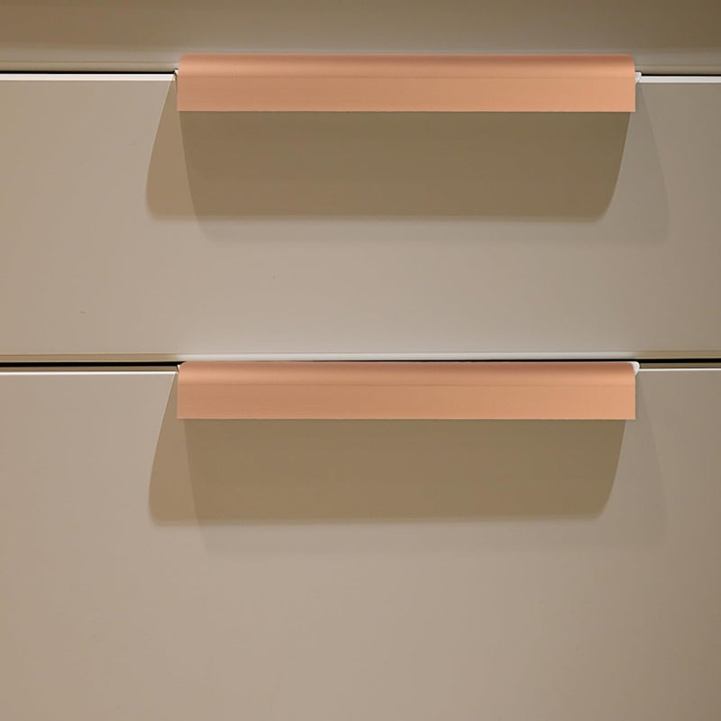 Modern Gold Cabinet Pulls Kitchen Drawer Handles 200mm Length Hidden Edge Hardware - Image 5