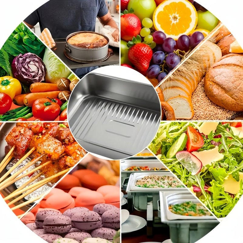 3 Pcs 40.2cm Stainless Steel Baking Pan With Handle Two Sizes Non Stick Cookie Cake Fish Grill Plate Oven Accessories Kitchen Gadgets - Image 5