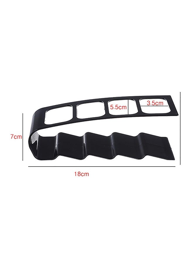 4 Compartment Plastic Remote Control Holder, 7 x 18cm TV Remote Storage Organizer, Black - Image 2