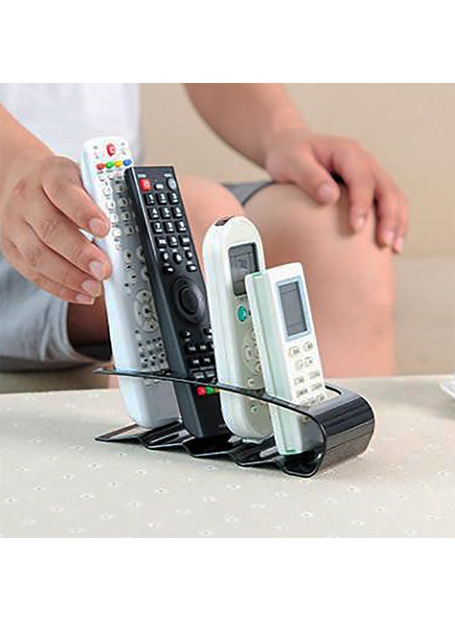 4 Compartment Plastic Remote Control Holder, 7 x 18cm TV Remote Storage Organizer, Black - Image 3