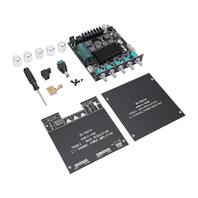 LiebeWH 2.1 Channel Bluetooth Amplifier Module, TPA3116D2 Chip, 50W X 2 Power Output for DIY Home Speakers - Image 1