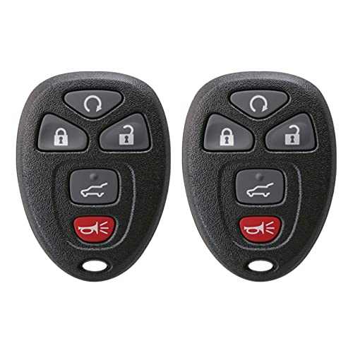 Keyless2Go Replacement for Keyless Entry Car Key Vehicles That Use 5 Button 15913415 OUC60270 OUC60221, Self-Programming - 2 Pack - Image 1