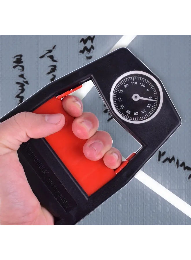 Goolsky 1PC Durable Plastic Handheld Grip Strengthener with 130-Unit Measurement Dial, Red Accents & Portable Design for Home Gym & Outdoor Fitness Training, Gym Accessories - Image 1