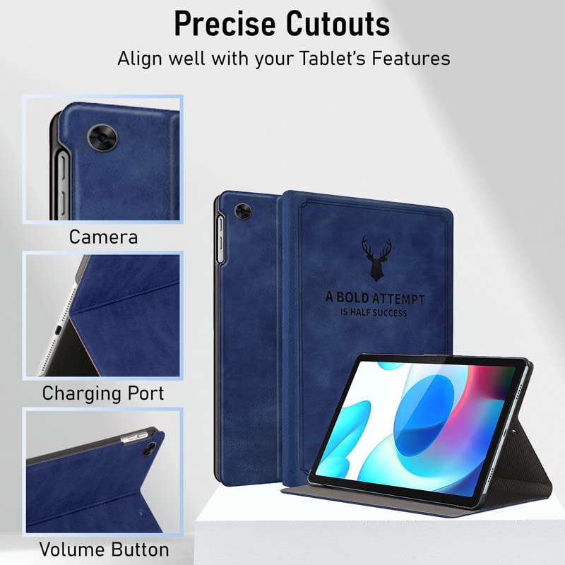 Robustrion Cover for Realme Pad 10.4 inch Cover Case Deer Pattern Flip Realme Pad Tablet Cover - Deer Blue - Image 4