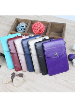 Excefore Badge Holder with Zipper PU Leather ID Card Wallet 1 Clear Window and 3 Slots Secure Cover Nylon Lanyard for Office School  - Image 3