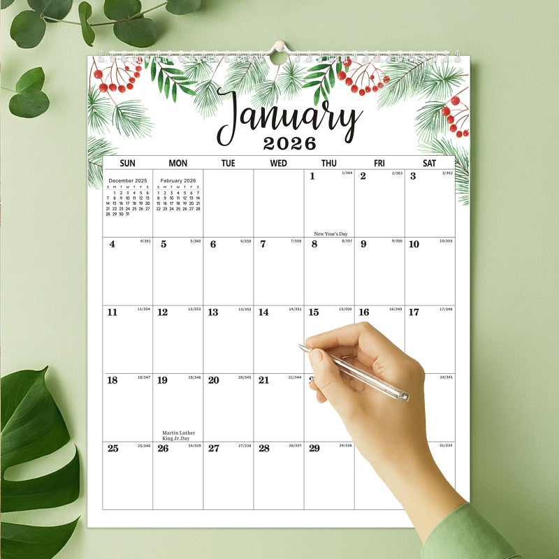 minstely 2026 Wall Calendar, 18 Months Calendar, Jan. 2026 - June 2027, 11.8' x 14.6'', Desk Calendar 2026 with Large Blocks, Twin-Wire Binding, Ideal 2026 Calendar for Home, Office, Classroom, or Business Planning - Image 2