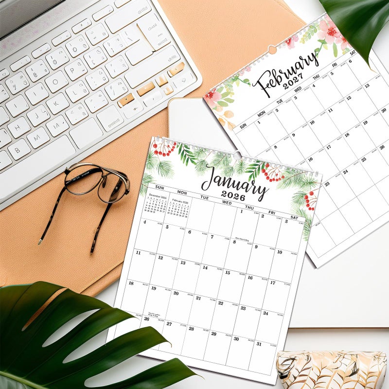 minstely 2026 Wall Calendar, 18 Months Calendar, Jan. 2026 - June 2027, 11.8' x 14.6'', Desk Calendar 2026 with Large Blocks, Twin-Wire Binding, Ideal 2026 Calendar for Home, Office, Classroom, or Business Planning - Image 5