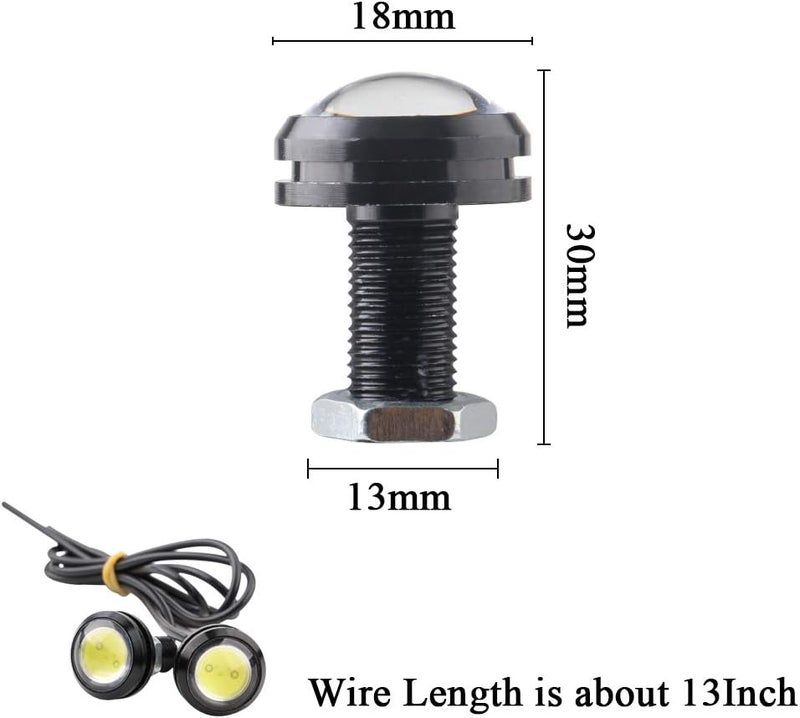 Sidaqi 9W LED Eagle eye 18MM High Power Car Motorcycle Daytime Running DRL Bumper Fog Light Backup Light Clearance Marker Lights Waterproof-10pcs,White - Image 2