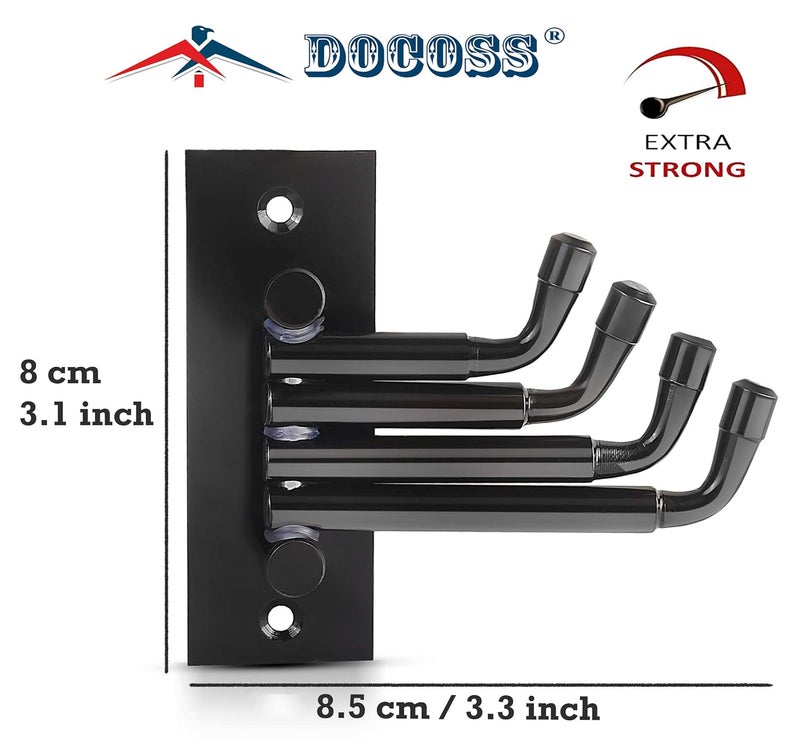 DOCOSS Stainless Steel Flexible 4 Pin Hooks and Cloth Hanger for Wall, Bathroom & Door, Pack of 2, Black - Image 5