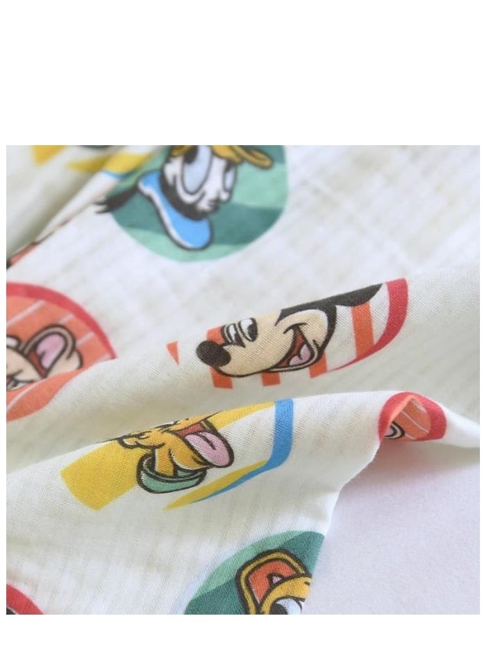 Disney Children's Pure Cotton Gauze Cute Round Neck Long Sleeved Pajamas Set - Image 2