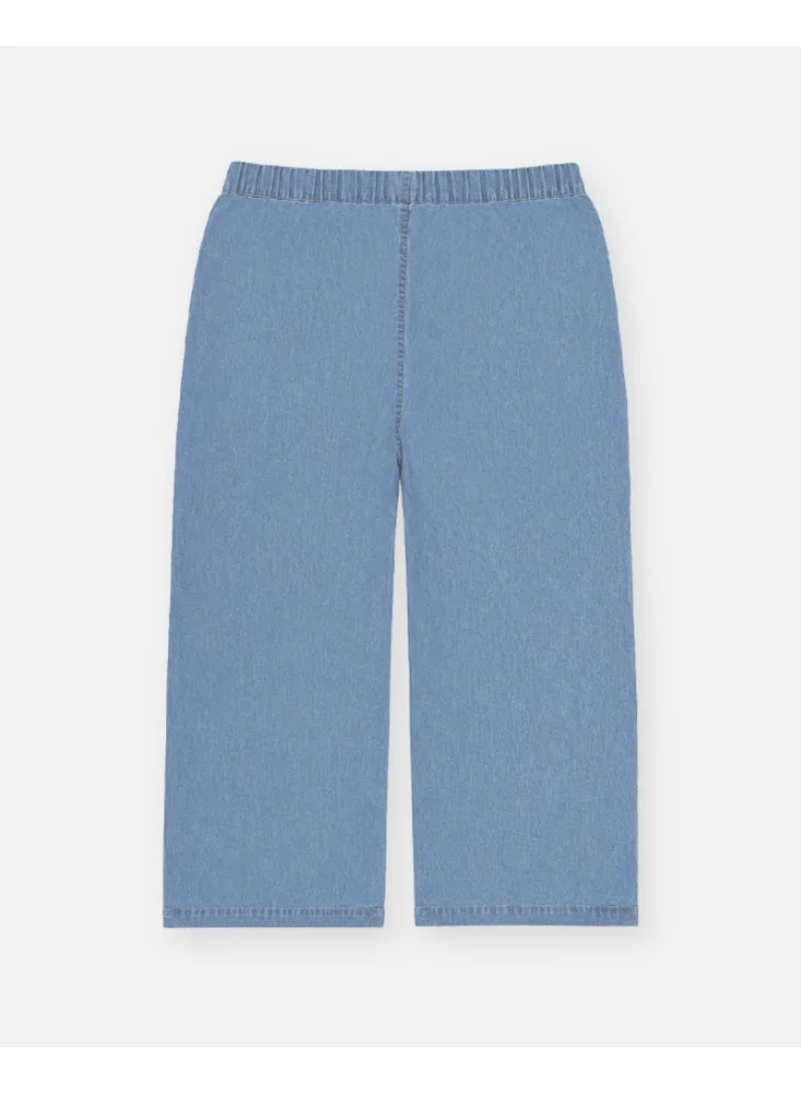 Luay  LUAY Girls Denim Top & Wide Leg Pants Co-Ord Set | Sleeveless Ruffle Two-Piece Outfit | Soft Breathable Casual Denim Clothing for Girls for Women | Best Price UAE