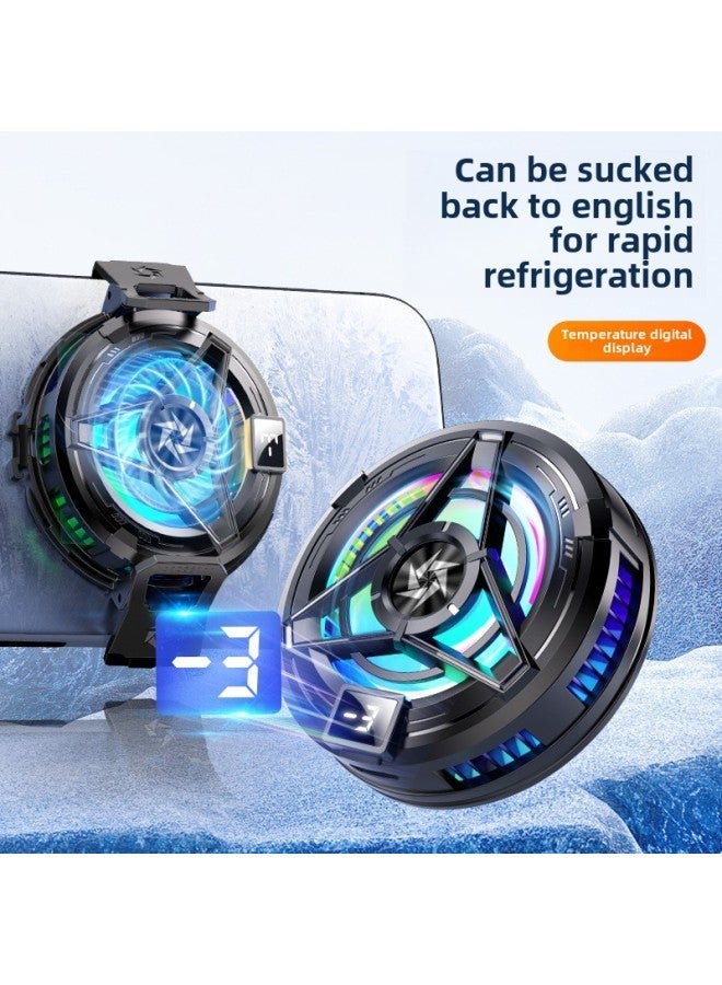 SL17 Mobile Phone Radiator Semiconductor Refrigeration Magnetic Suction Back Clip Universal With Cool Light Effect Digital Display Super Refrigeration-Color:Sl17 White Regular Model (with Clip)  - Image 4