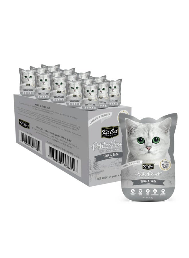 Kit Cat Kit Cat Petite wet food Pouch 70g – Tuna & Saba 24pcs  - Image 1