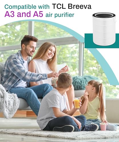 Byseacore Replacement Filter Compatible with TCL Breeva A3 & A5 Air Purifier, 4-in-1 Filtration with Activated Carbon, 2 Count - Image 3
