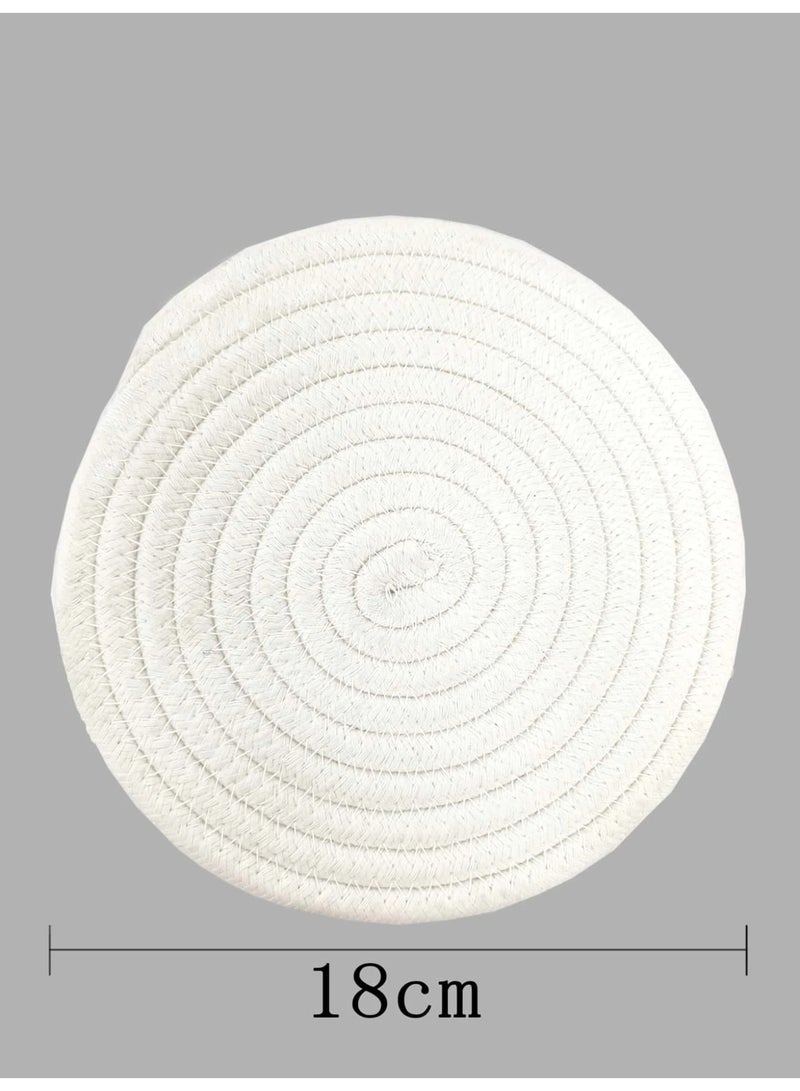 Sweet Cathy Round Woven Place Mats Hot Pot Holder Heat Resistant Dining Tables - Image 2