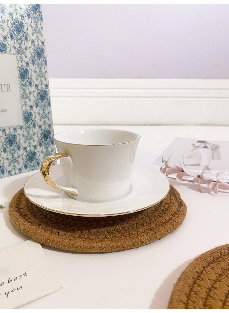 Sweet Cathy Round Woven Place Mats Hot Pot Holder Heat Resistant Dining Tables - Image 3