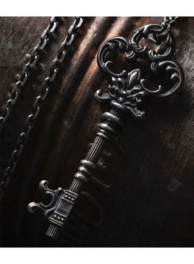 نيوترل ذكرى الزمن - قلادة مفاتيح باروكية، قلادة مفاتيح باروكية، قلادة تاريخية عتيقة قلادة أدبية كلاسيكية أوروبية كلاسيكية سلسلة مفاتيح السيارة (فضي عتيق) - Image 2