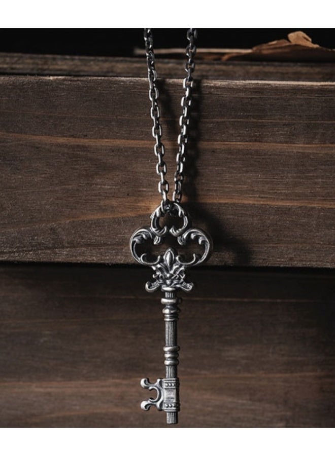 نيوترل ذكرى الزمن - قلادة مفاتيح باروكية، قلادة مفاتيح باروكية، قلادة تاريخية عتيقة قلادة أدبية كلاسيكية أوروبية كلاسيكية سلسلة مفاتيح السيارة (فضي عتيق) - Image 4