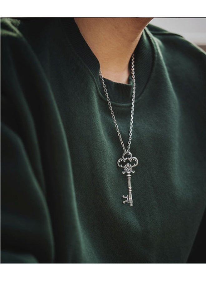 نيوترل ذكرى الزمن - قلادة مفاتيح باروكية، قلادة مفاتيح باروكية، قلادة تاريخية عتيقة قلادة أدبية كلاسيكية أوروبية كلاسيكية سلسلة مفاتيح السيارة (فضي عتيق) - Image 5