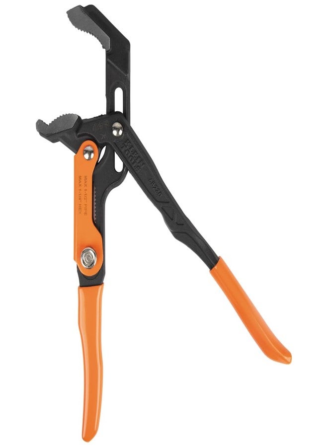 Klein Tools 68230 Pipe Wrench, S-Jaw Quick-Adjust Plumbers Wrench Fits up to 1-1/2-Inch Round Pipe and 1-1/4-Inch Hex Nuts, 13-Inch - Image 4