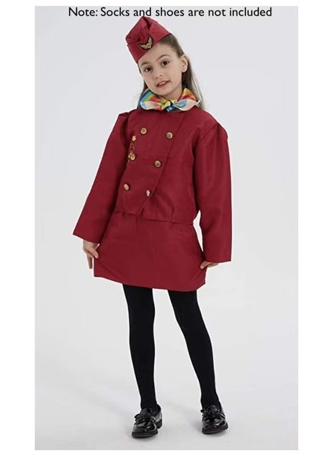 4pcs Girls Costume Cabin Crew Air Hostess Costume for Kids Girls Pretend Dress up Role Play Set - Image 5