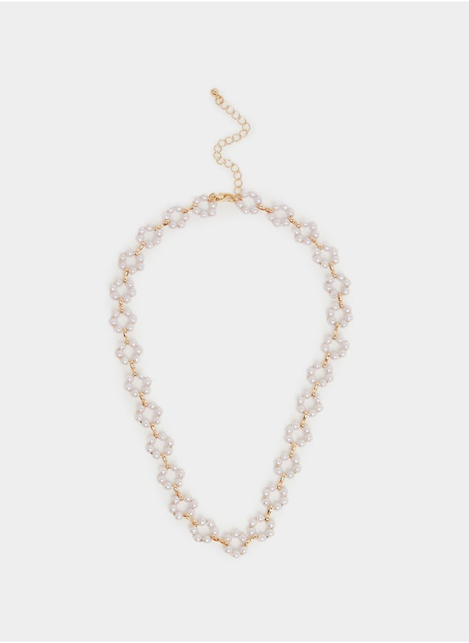 Styli Multi Faux Pearl Necklace with Lobster Clasp  - Image 3
