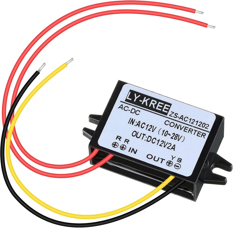 Weewooday AC DC Current Transformer AC 12V (10-28V) to DC 12V Reduces Voltage Converter Waterproof IP68 Step-up Converter Module Voltage Regulator for Car Screen Monitor Camera Water Pump Motor (2A) - Image 1