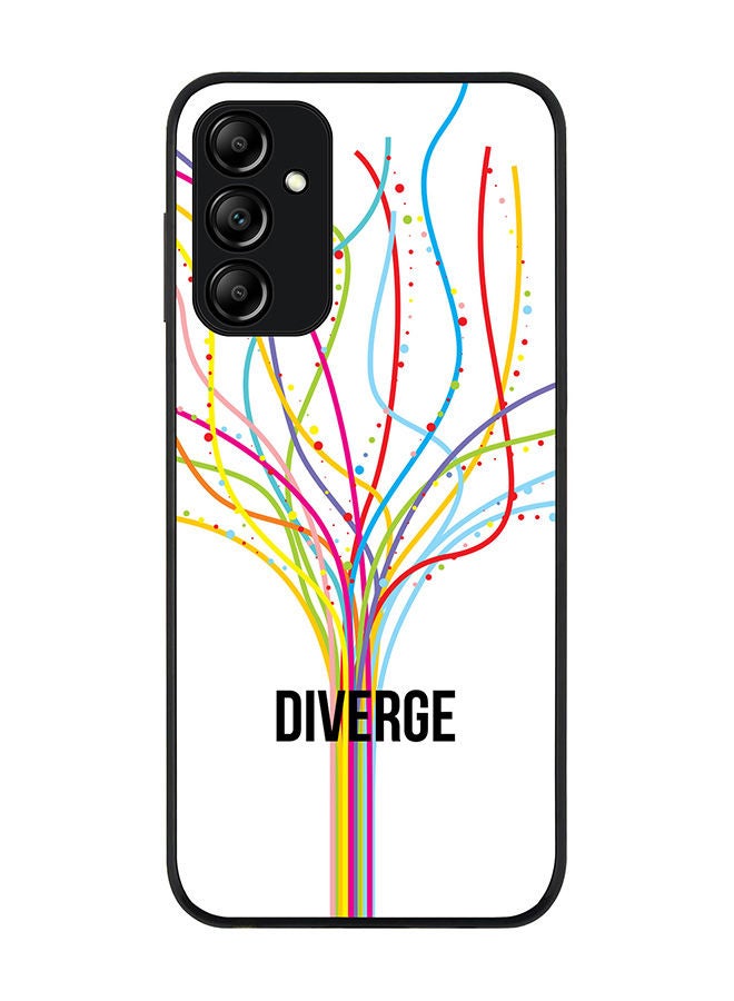 Rugged Black edge case for Samsung Galaxy A14 4G/5G Slim fit Soft Case Flexible Rubber Edges Anti Drop TPU Gel Thin Cover - Diverge (White)