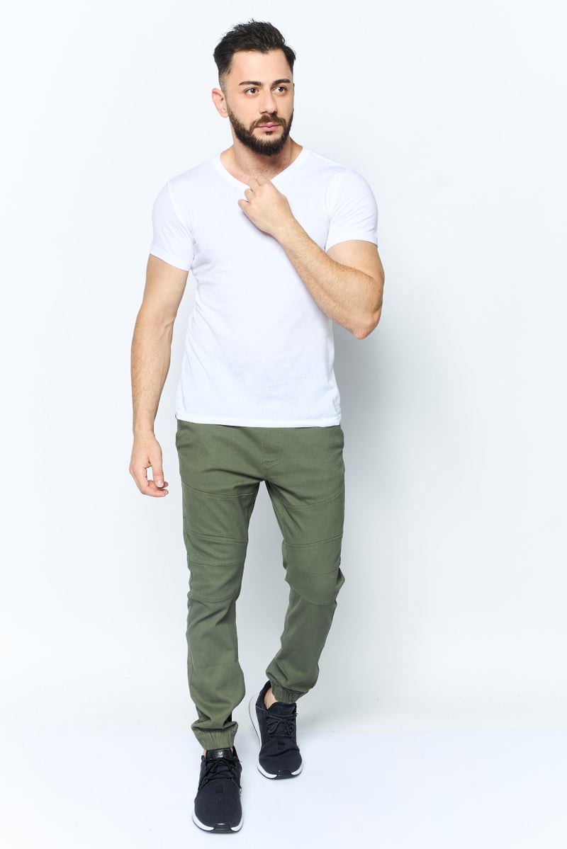 Company Eighty One Men Regular Fit Drawstring Jogger Pants, Olive  - Image 2
