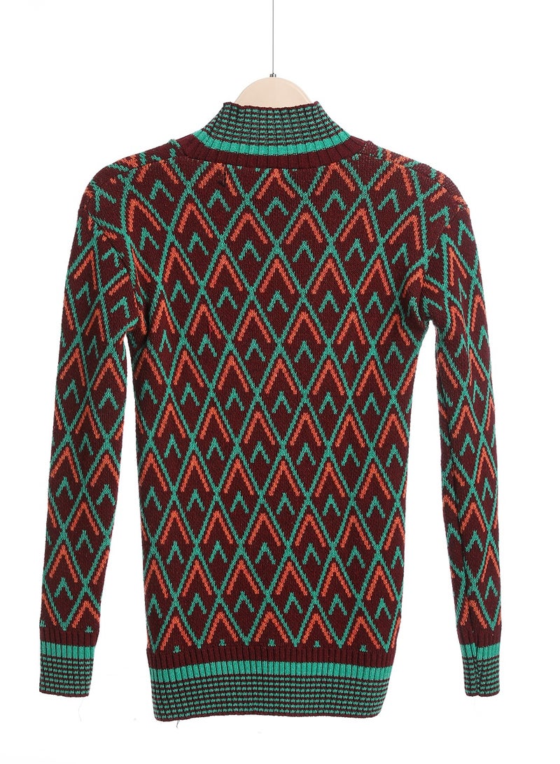 Caesar Girls Wool Pullover With Mutlicolour Design  - Image 1