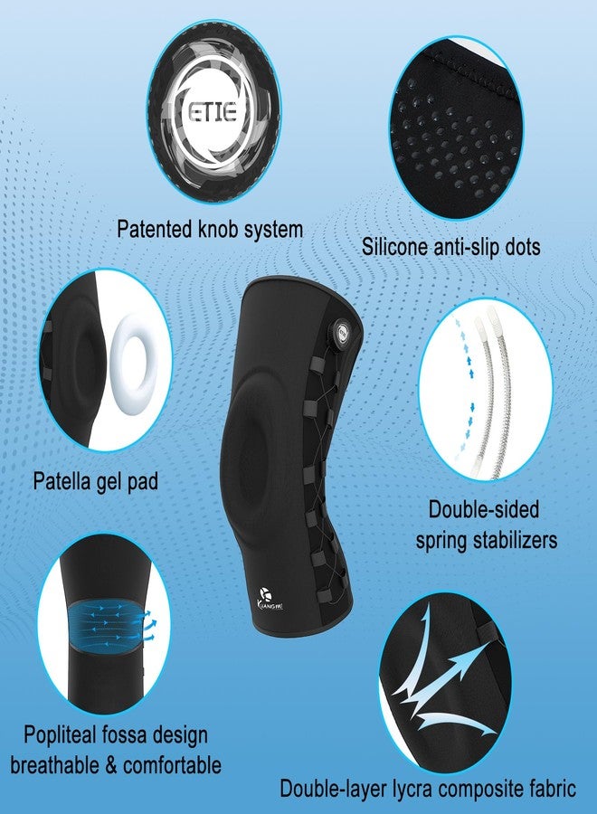 Kuangmi Knob Knee Brace, Knee Compression Sleeve with Patella Gel Pad & Side Stabilizers, Support for Sports, Workout, Pain Relief, Arthritis, Meniscus Tear(Right,X-Large,Single) - Image 5