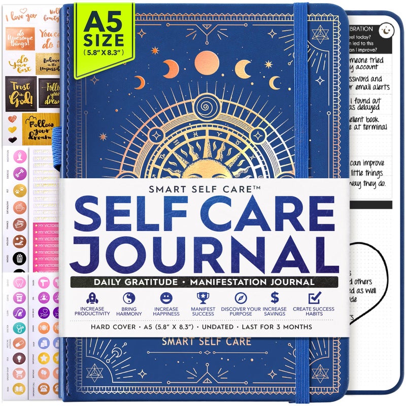 Freedom Mastery Self Care Journal - 5 Minute Mental Health & Manifestation Journal | 90-Day Undated Daily Planner for Positivity, Affirmations & Gratitude | Guided Mindfulness, Reflection | Vision Board + Stickers - Image 1