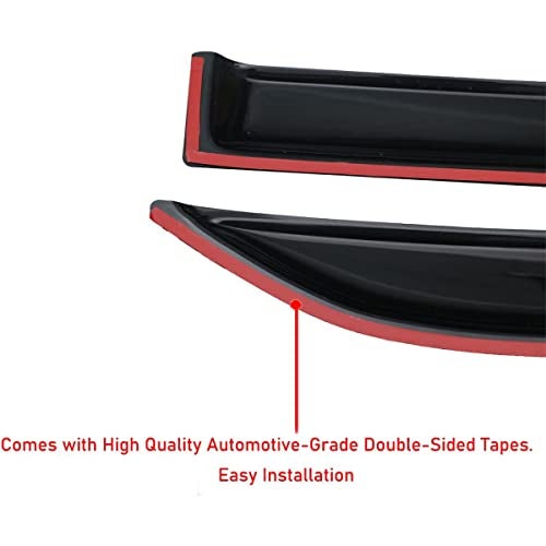 Lightronic Extra Durable Tape-on Auto Vent Window Visor, Fit 1996-2025 Chevrolet Express & GMC Savana 1500, 2500, 3500; 2009-2020 Express/Savana 4500, UV Protect Rain Guard Wind Deflector, Smoke, 2Pcs - Image 5