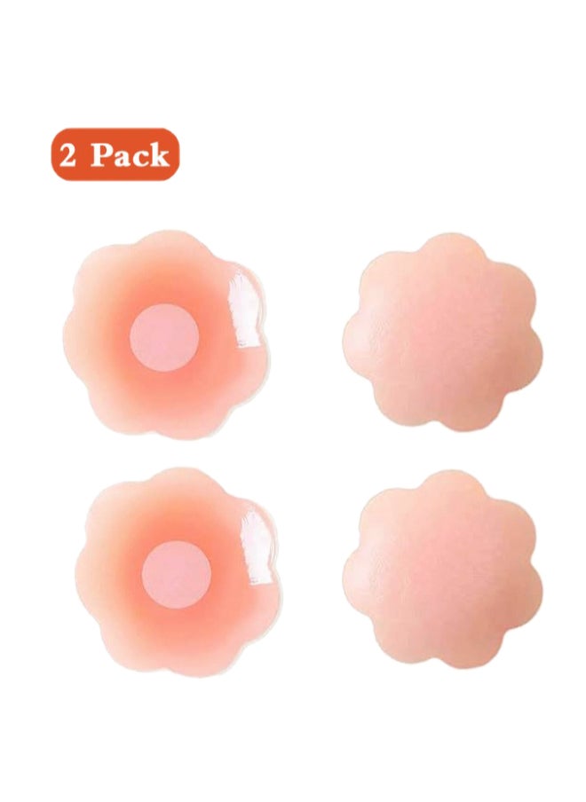 Lemon 4-Piece Silicon Nipple Cover, Soft and Invisible Non-marking Sticky, Comfortable and Portable Reusable Nipple Stickers for Camisole, Dress and Wedding Dress  - Image 1