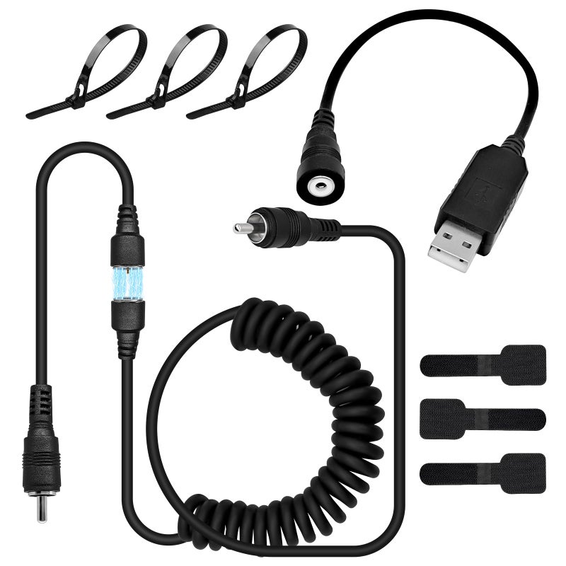 CHolic USB Port Magnetic Power Cord, Snowmobile Helmet Heated Shield Cord 12v USB RCA Plug for Heated Most Electric Shields, Helmet, Visor Port (Kit) - Image 1