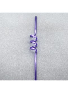 Direct Cartoon PET Spiral Plastic Straw Color PP Creative Curved Children's Straw Wholesale-Color:Purple