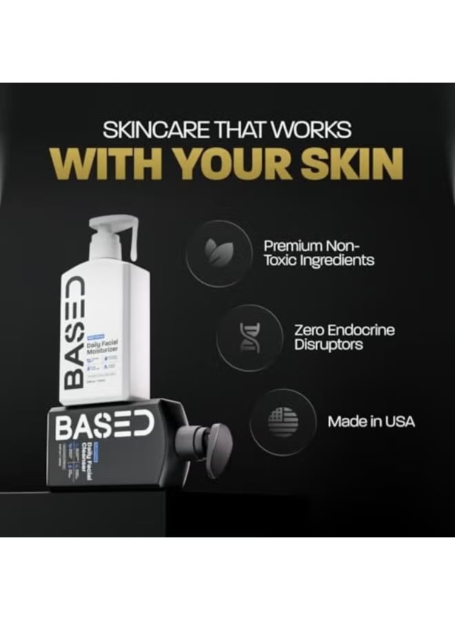 استنادا الي مرطب الوجه اليومي للرجال من بيسد بودي وركس - مرطب يومي للوجه مع السكوالين وزيت ثمر الورد - يقوي حاجز البشرة - مناسب لجميع أنواع البشرة (عبوة واحدة، 200 مل) - Image 5