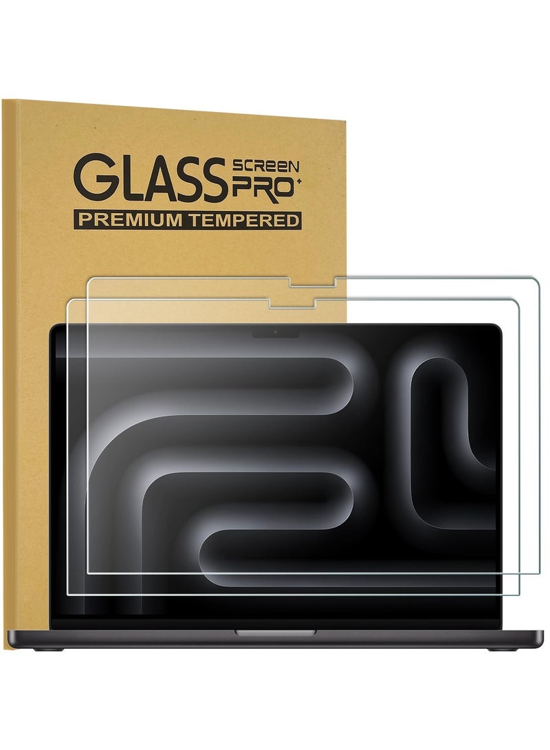 2 Pack Tempered Glass Screen Protector for 2023 MacBook Pro 14 Inch(2021-2023 M3 M2 M1 Pro/Max Chip) A2918 A2992 A2779 A2442 Anti Fingerprint Screen Ultra Clear Tempered Glass - Image 1