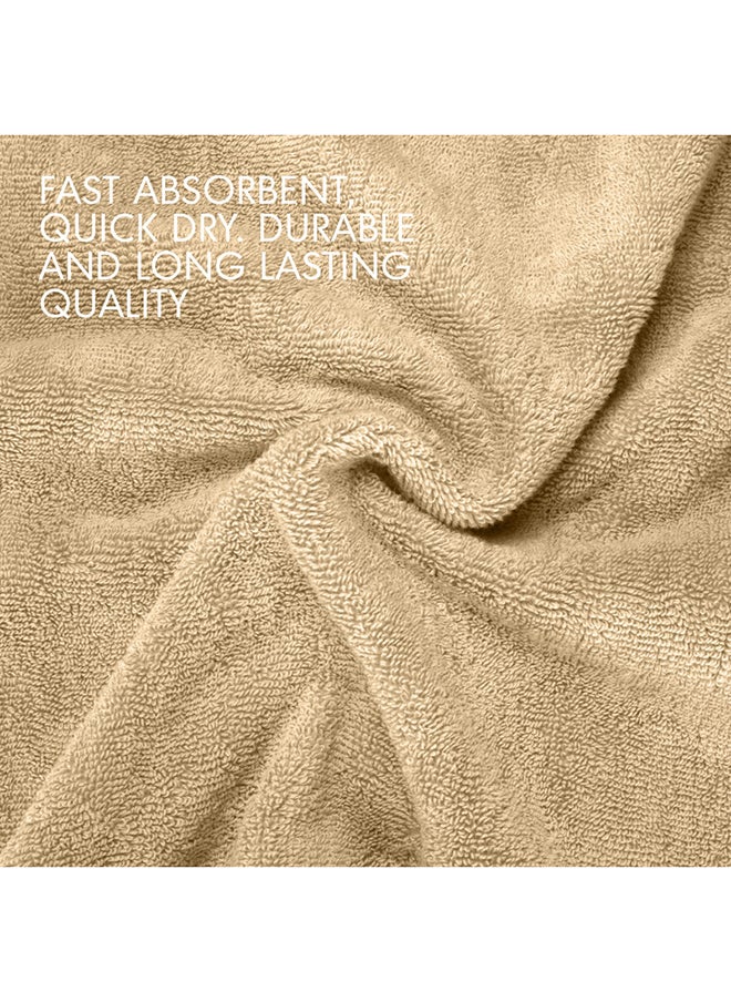 Hotel Linen Klub Hotel Linen Klub LUXURY PACK of 2  Bath and Hand Towel Set - 100% Cotton 650 GSM Terry Dobby Border Ring Spun - Super Soft ,Quick Dry,Highly Absorbent ,Beige  - Image 5