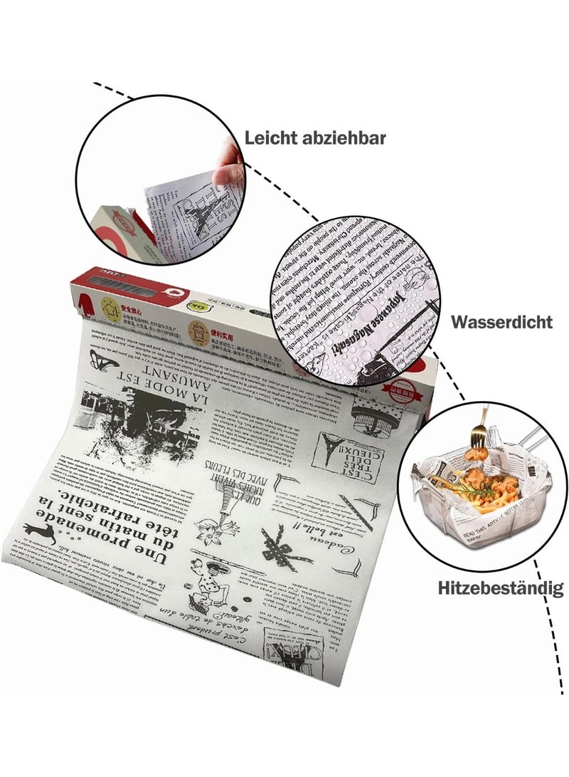 FALMER Baking Paper Food Grade Parchment Paper High Quality Baking Parchment Paper Roll Newspaper Style Parchment Paper for Food Wrapping and Baking (0.3 x 5 m) - Image 2