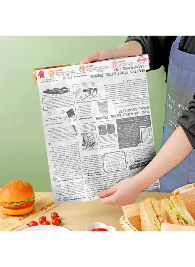 FALMER Baking Paper Food Grade Parchment Paper High Quality Baking Parchment Paper Roll Newspaper Style Parchment Paper for Food Wrapping and Baking (0.3 x 5 m) - Image 1