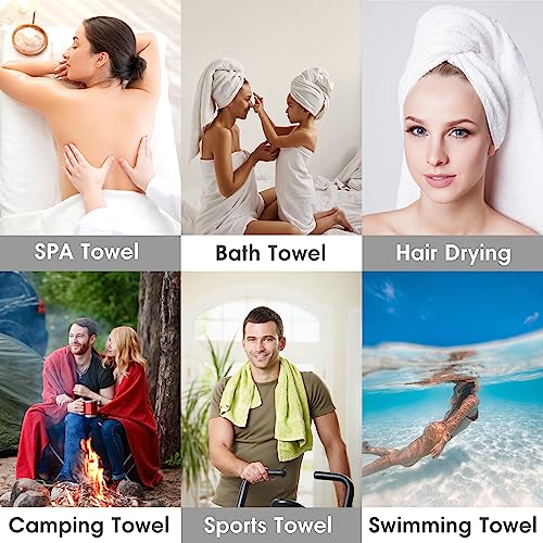 JML Luxury Hotel & SPA Bath Towels (2 Pack, 30"x60") - 350GSM High Density Fleece Towel Sets - Super Soft and Absorbent, Lint Free, Fade Resistant Oversized Bath Towel, Coral Fleece Camel - Image 5