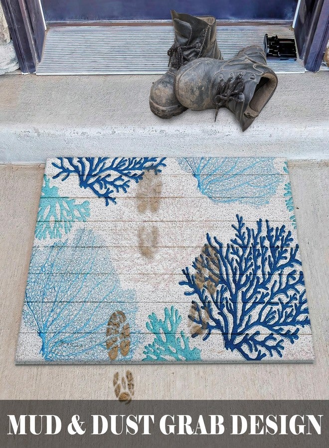 LUVADIAN Blue Beach Door Mat - Beach Coastal Outdoor Welcome Mat, Nautical Door Mat, Beach House Decor, Coastal Ocean Bathroom Decor, Coastal Outdoor Decor, 17x30 Inch - Image 4